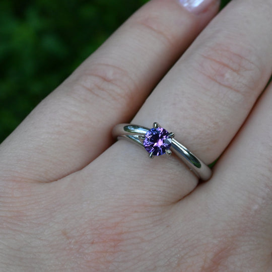 ’Blossom’ 0.55ct Purple Sapphire Platinum Ring Ring Jason Ree Design 