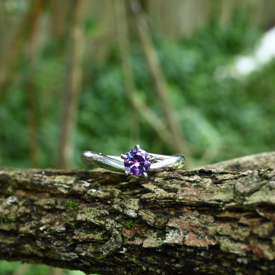 ’Blossom’ 0.55ct Purple Sapphire Platinum Ring Ring Jason Ree Design 