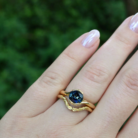 ‘Sirocco’ 1.61ct Australian Blue Green Sapphire Gold Ring Ring Jason Ree Design 