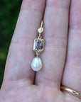 ‘Chevron’ Morganite Rose Gold & Pearl Earrings Earrings Jason Ree Design 
