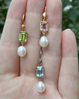 ‘Chevron’ Aquamarine White Gold Pearl drop Earrings Earrings Jason Ree Design 