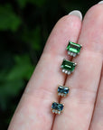 ‘Royce’ Australian Teal Sapphire & Diamond Gold Earrings Earrings Jason Ree Design 