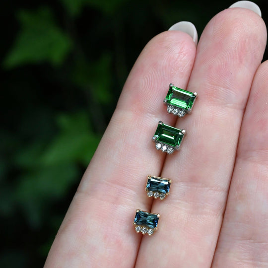 ‘Royce’ Tsavorite Garnet & Diamond Platinum Earrings Earrings Jason Ree Design 