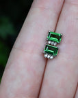‘Royce’ Tsavorite Garnet & Diamond Platinum Earrings Earrings Jason Ree Design 