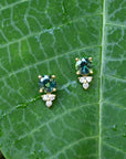 ‘Trinity’ Australian Green Sapphire & Diamond 18ct Yellow Gold Earrings Earrings Jason Ree Design 