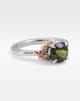 ‘Gumleaf’ Solitaire 1.23ct Australian Green/Bronze Sapphire Ring Ring Jason Ree Design 