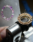 ‘Manuka Flower’ 5ct Black Opal, Purple Sapphire & Diamond Platinum Ring Ring Jason Ree Design 