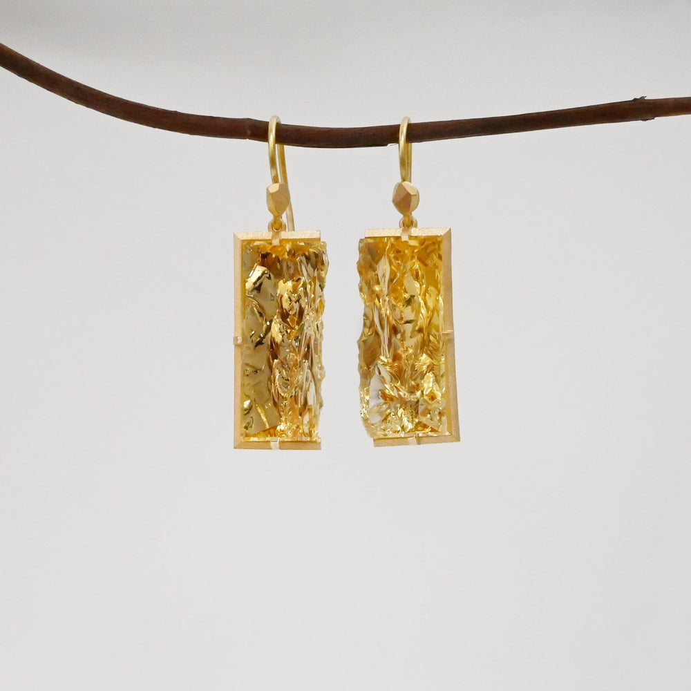 ‘Chasm’ Citrine Yellow Gold Earrings Earrings Jason Ree Design 