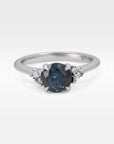 ‘Pia’ 1.19ct Teal Blue Australian Sapphire & Diamond Platinum Ring Ring Jason Ree Design 