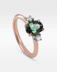 ‘Riverina’ 1.23ct Green Australian Sapphire & Diamond Rose Gold Ring Ring Jason Ree Design 