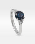 ‘Pia’ 1.19ct Teal Blue Australian Sapphire & Diamond Platinum Ring Ring Jason Ree Design 