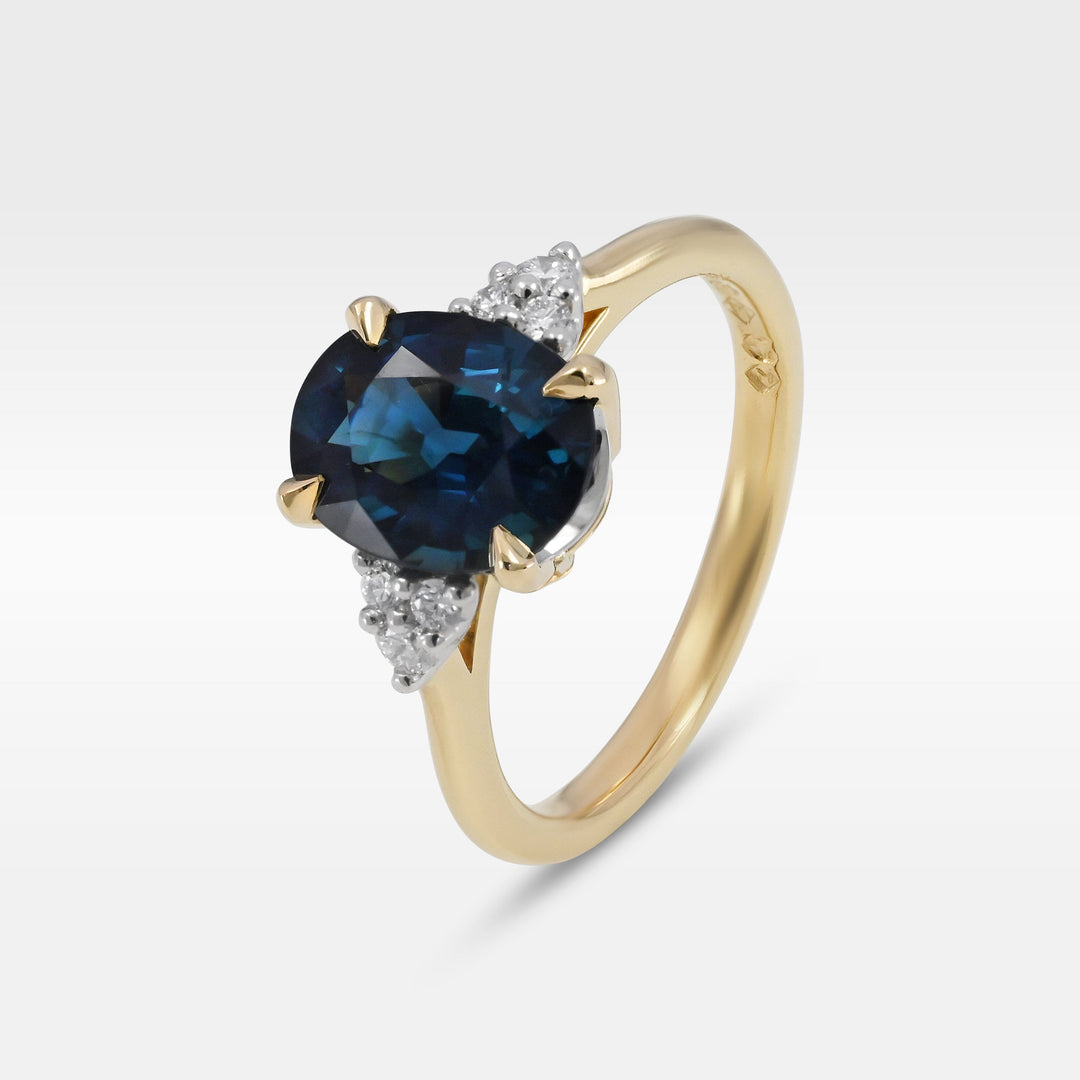 ‘MiMi’ 2.31ct Oval-cut Blue Australian Sapphire 18ct Yellow Gold Ring Ring Jason Ree Design 