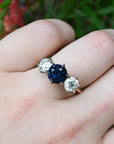 ‘Laurent’ 2.16ct Australian Sapphire & Lab Grown Diamond Trilogy Ring Ring Jason Ree Design 