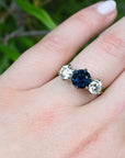‘Laurent’ 2.16ct Australian Sapphire & Lab Grown Diamond Trilogy Ring Ring Jason Ree Design 