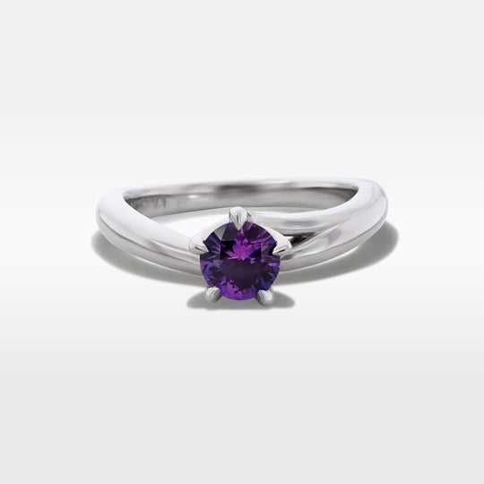’Blossom’ 0.55ct Purple Sapphire Platinum Ring