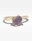 ‘Purple Haze’ 0.80ct Black Opal & Diamond Yellow Gold Ring Ring Jason Ree Design 