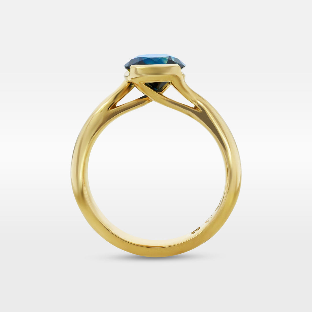 ‘Sirocco’ 1.61ct Australian Blue Green Sapphire Gold Ring Ring Jason Ree Design 