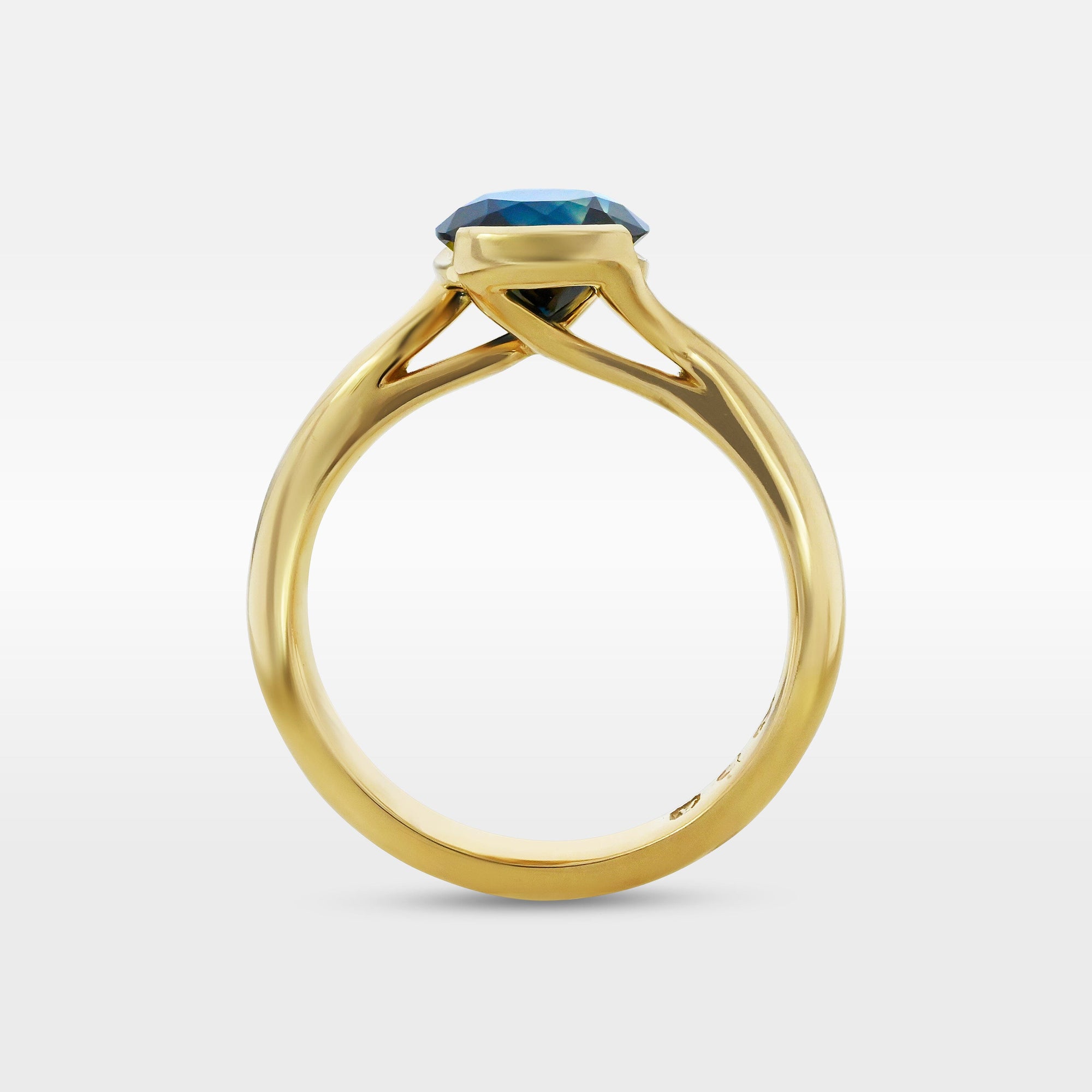 ‘Sirocco’ 1.61ct Australian Blue Green Sapphire Gold Ring Ring Jason Ree Design 