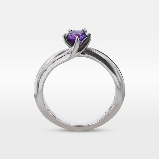 ’Blossom’ 0.55ct Purple Sapphire Platinum Ring