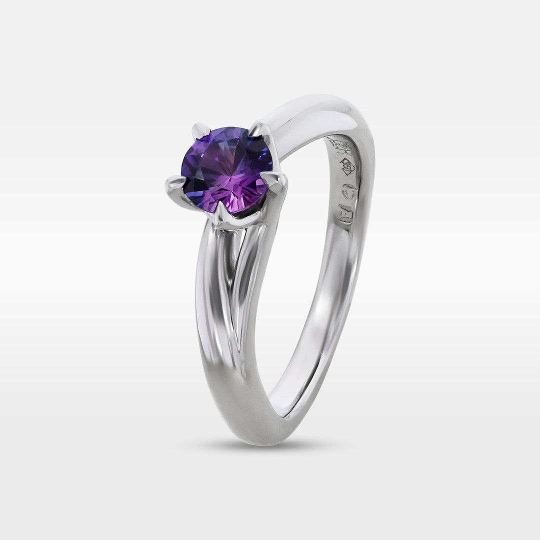 ’Blossom’ 0.55ct Purple Sapphire Platinum Ring
