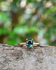 ‘HighWire’ 1.30ct Oval Blue Green Australian Sapphire Rose Gold Ring Ring Jason Ree Design 