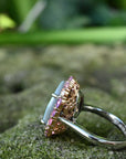 ‘Manuka Flower’ 5ct Black Opal, Purple Sapphire & Diamond Platinum Ring Ring Jason Ree Design 