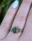 ‘Dryad’ 2.52ct Australian Green Sapphire & Arglye Champagne Diamond Ring Ring Jason Ree Design 