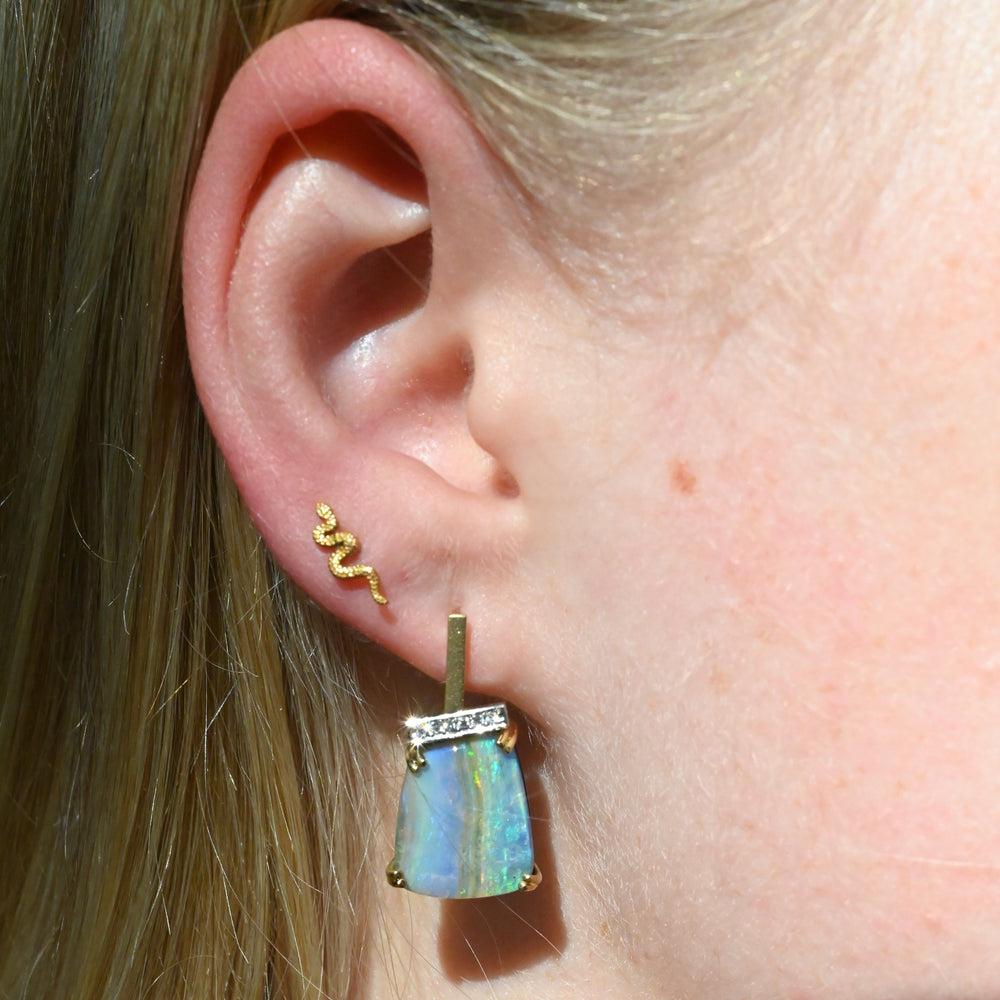 ‘Despina’ 14.85cts Australian Boulder Opal & Diamond Gold Earrings Earrings Jason Ree Design 