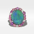 ‘Manuka Flower’ 5ct Black Opal, Purple Sapphire & Diamond Platinum Ring Ring Jason Ree Design 