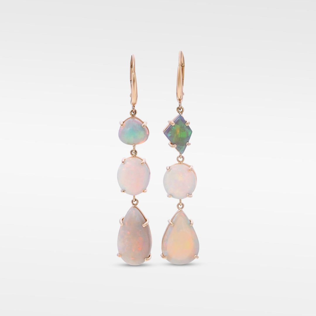 ‘Landslide’ Australian Crystal Opal Yellow Gold Earrings Earrings Jason Ree Design 