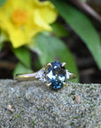 ‘Gumleaf Lily’ 1.40ct Oval-cut Australian Parti Sapphire & Diamond Ring 