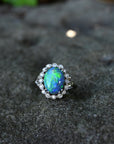 ‘Venetia’ 2.57ct Black Opal & Diamond Platinum & 22ct Gold Ring Ring Jason Ree Design 