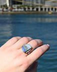 ‘Despina’ 9.2ct Australian Boulder Opal & Diamond Platinum Ring Ring JasonRee 