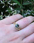 ‘Gumleaf Lily’ 1.40ct Oval-cut Australian Parti Sapphire & Diamond Ring 