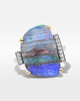 ‘Despina’ 9.2ct Australian Boulder Opal & Diamond Platinum Ring Ring JasonRee 