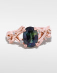 ‘Ellis’ 1.38ct Teal Australian Sapphire & Diamond Rose gold Ring Ring Jason Ree Design 