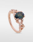 ‘Ellis’ 1.38ct Teal Australian Sapphire & Diamond Rose gold Ring Ring Jason Ree Design 