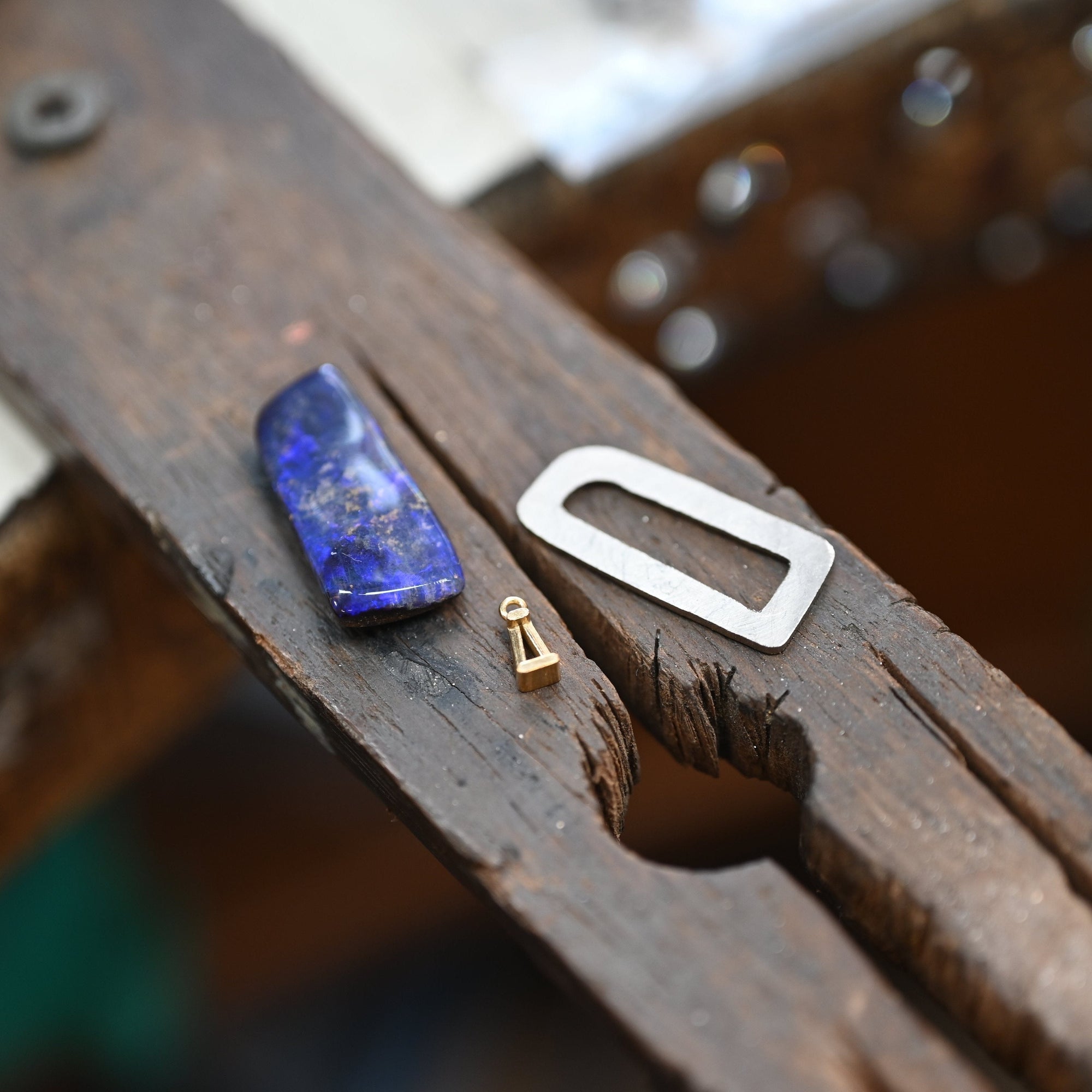 ‘Rhapsody’ 8.14ct Blue Violet Boulder Opal White Gold Necklace Necklace Jason Ree Design 
