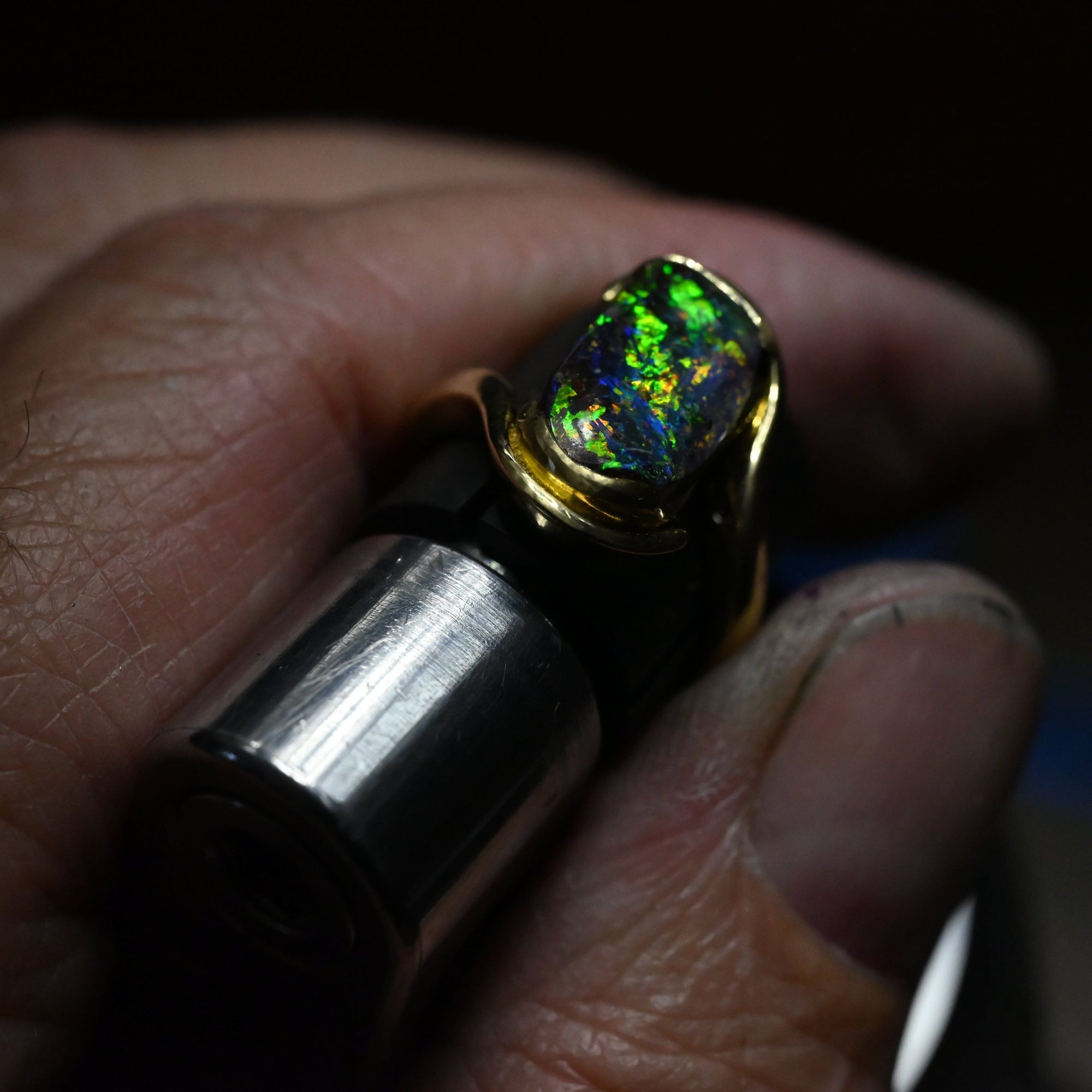 ‘Chartres’ 4.2ct Australian Boulder Opal Gold Ring Ring Jason Ree Design 