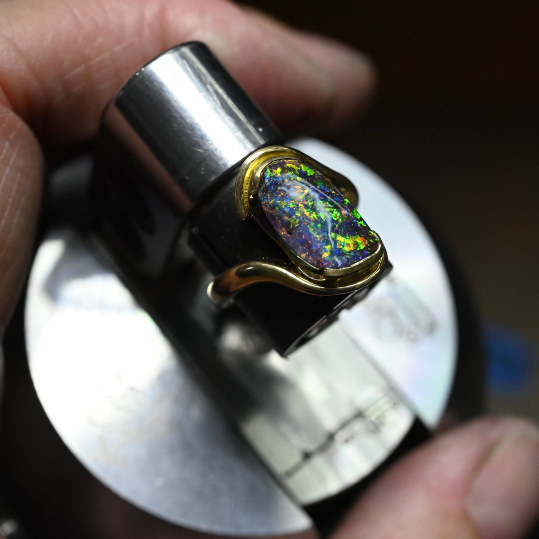 ‘Chartres’ 4.2ct Australian Boulder Opal Gold Ring Ring Jason Ree Design 