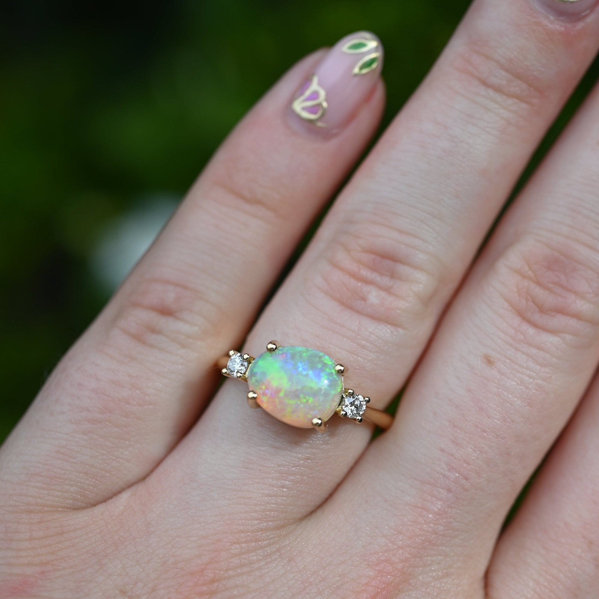 ‘Nimbus’ 1.98ct Crystal Opal & Diamond Gold Ring Ring Jason Ree Design 