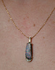 ‘Kosima’ 3.90ct Australian Boulder Opal & Diamond Yellow Gold Necklace Necklace Jason Ree Design 
