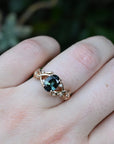 ‘Ellis’ 1.33ct Teal Australian Sapphire & Diamond Rose gold Ring Ring Jason Ree Design 