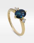 ‘Riverina’ Compass-set 1.37ct Australian Blue/Green Sapphire & Diamond Ring Ring Jason Ree Design 