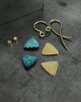 ‘Atoll’ 2.84ct Blue Green Australian Boulder Opal & Pearl Gold Earrings Earrings Jason Ree Design 