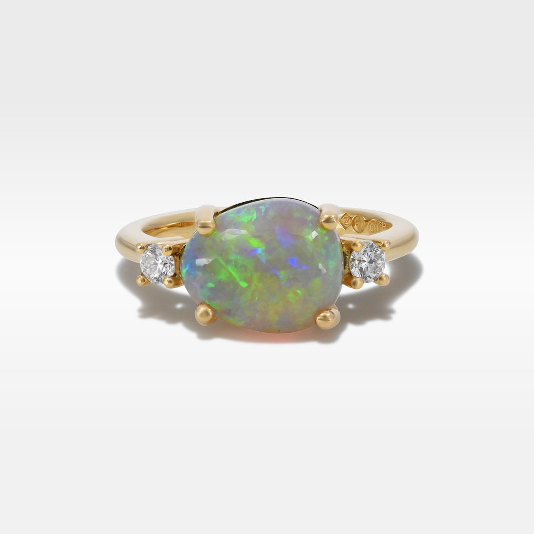 ‘Nimbus’ 1.98ct Crystal Opal & Diamond Gold Ring Ring Jason Ree Design 