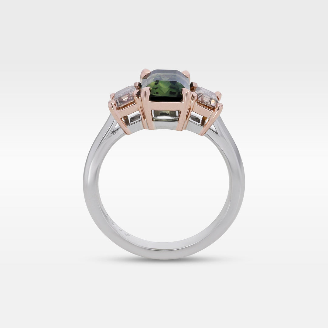 ‘Dryad’ 2.52ct Australian Green Sapphire & Arglye Diamond Ring Ring Jason Ree Design 