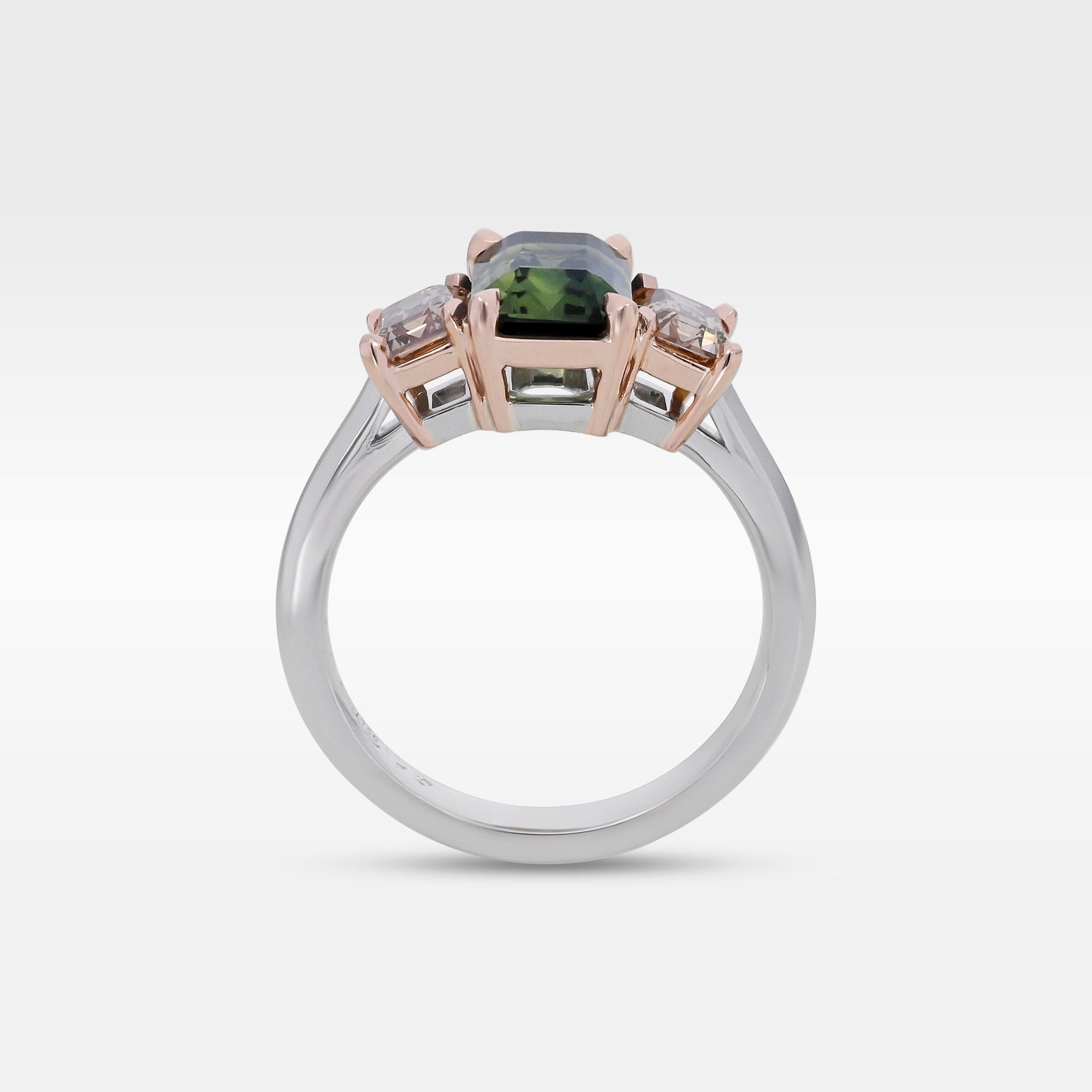 ‘Dryad’ 2.52ct Australian Green Sapphire & Arglye Diamond Ring Ring Jason Ree Design 