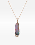 ‘Kosima’ 3.90ct Australian Boulder Opal & Diamond Yellow Gold Necklace Necklace Jason Ree Design 