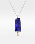 ‘Rhapsody’ 8.14ct Blue Violet Boulder Opal White Gold Necklace Necklace Jason Ree Design 